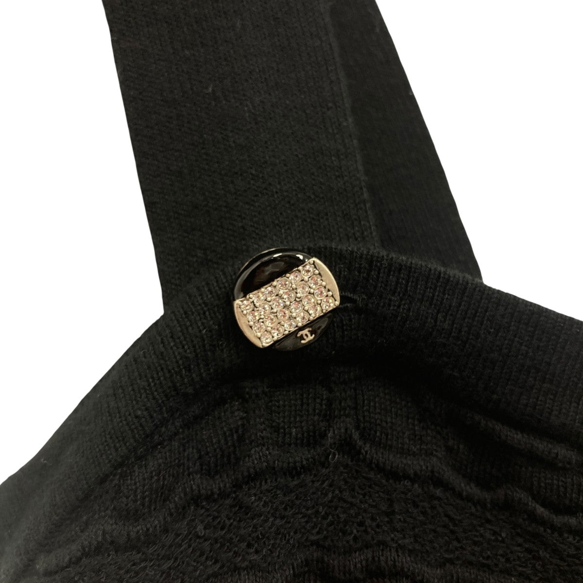 CHANEL ノースリーブワンピース ニット キャミワンピース ブラック 38 CHANEL(シャネル) ノースリーブニットキャミソールワンピース
