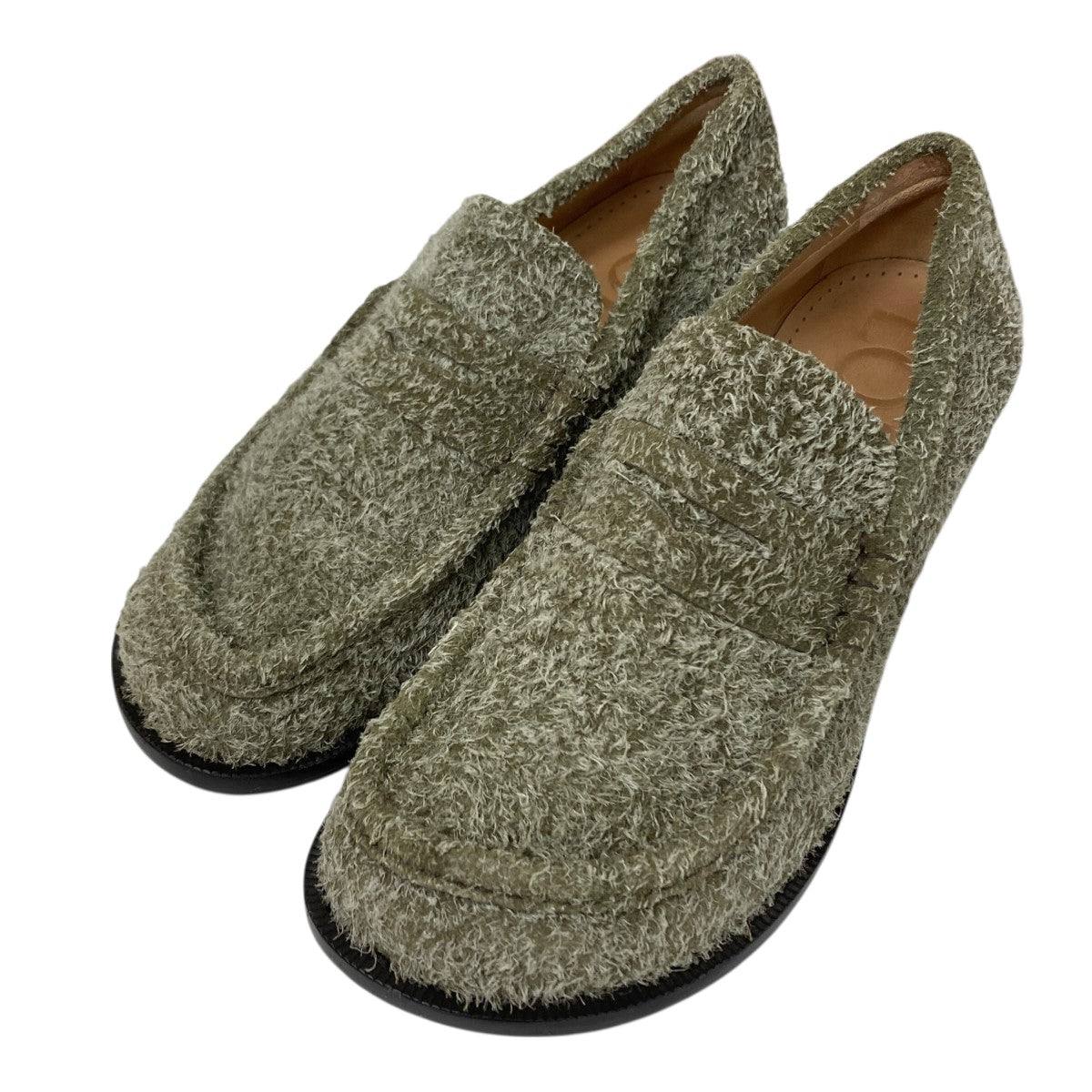 LOEWE(ロエベ) スウェードレザーカンポローファー 092403 カーキ