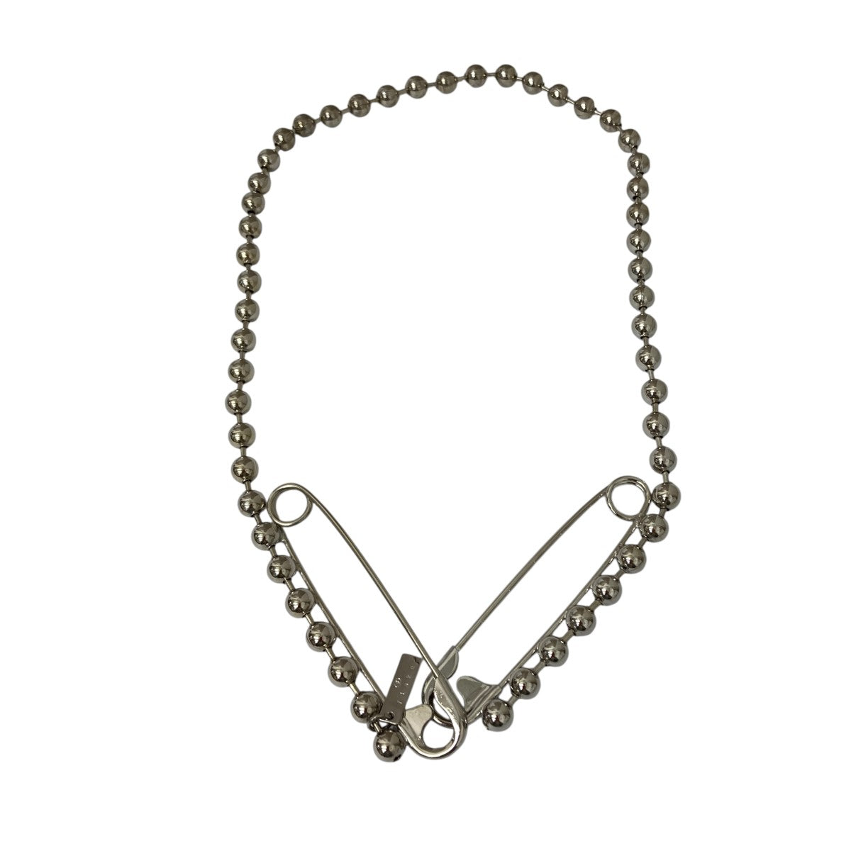 新品未使用○ JUNYA WATANABE シルバーチェーンネックレス JUNYA WATANABE CDG×FLAKE セーフティピンボールチェーン