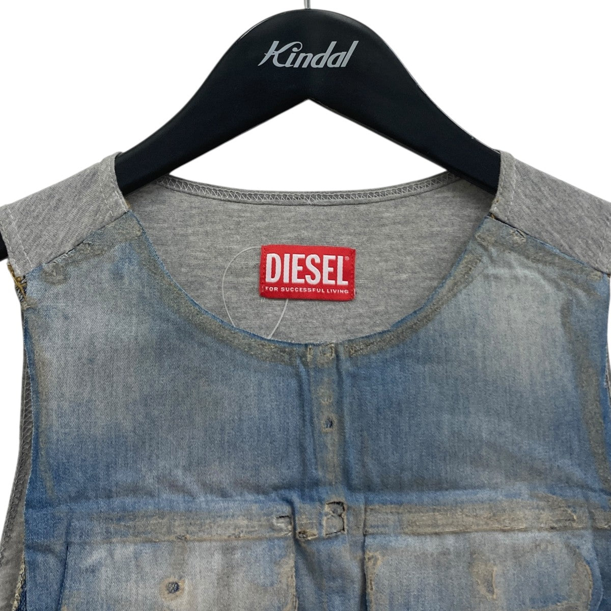 DIESEL(ディーゼル) ドッキングベスト インディゴ×グレー サイズ S