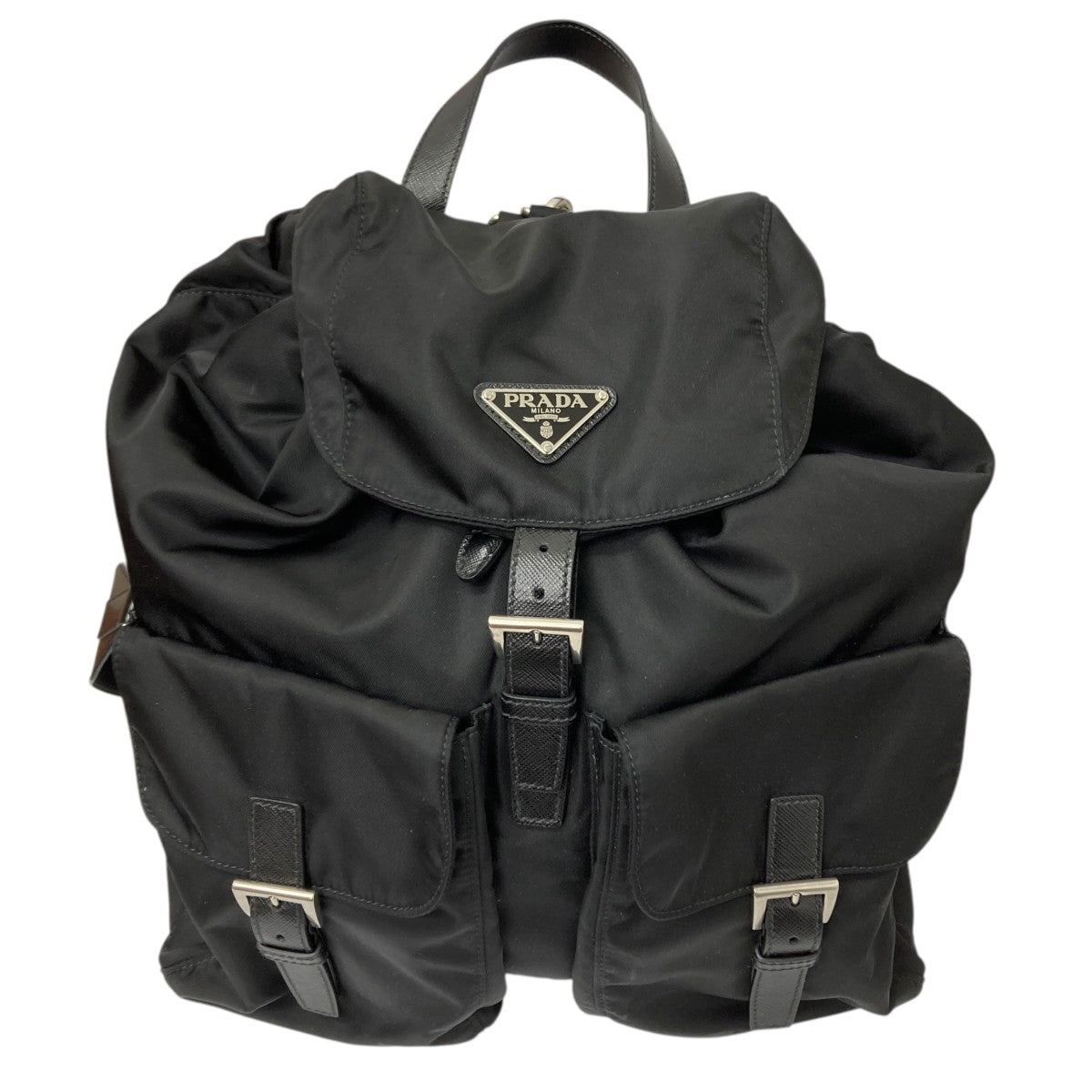 S*！様 PRADA ナイロン バックパックバッグ ブラック PRADA ブラック ナイロン バックパック