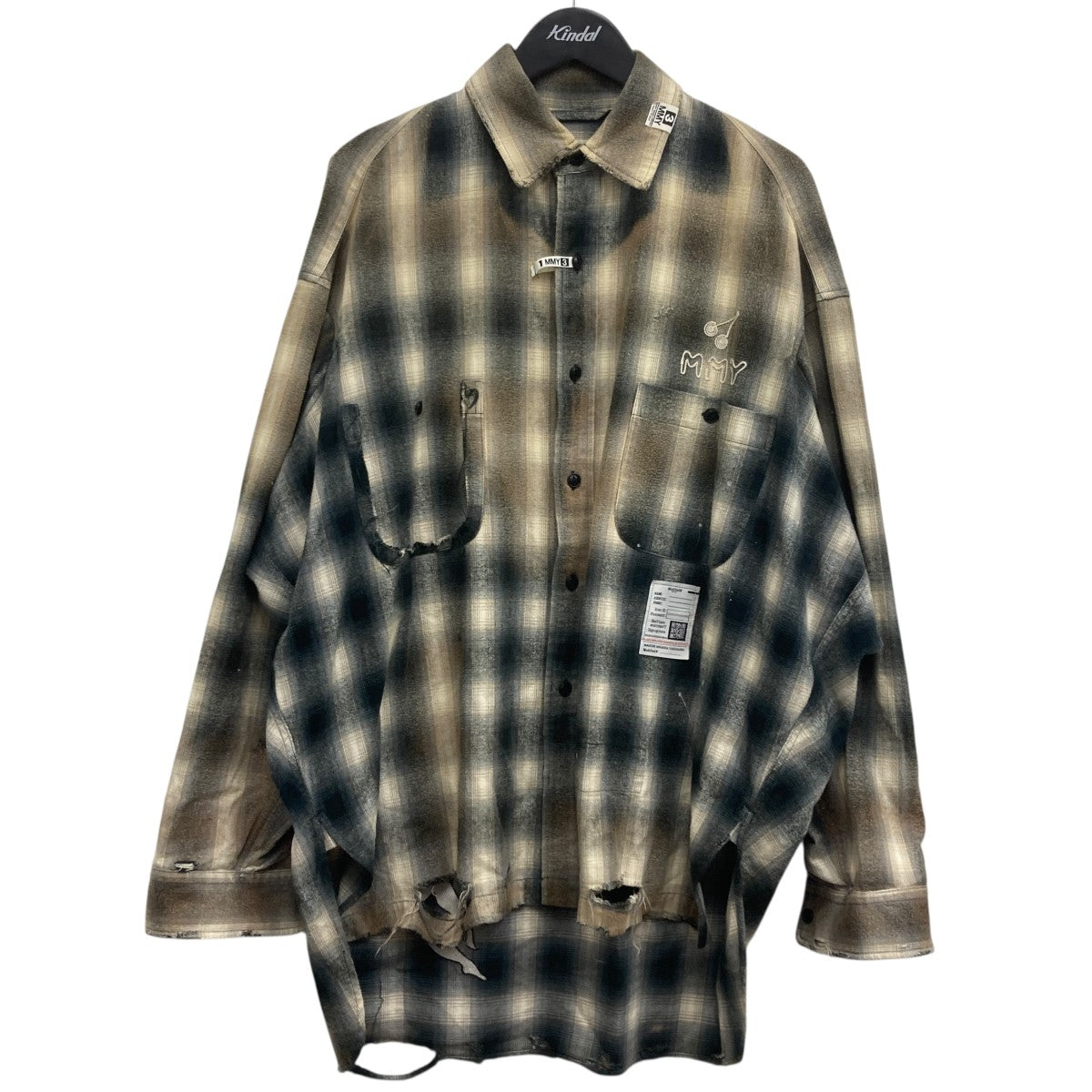 Maison MIHARA YASUHIRO チェックシャツ Maison MIHARA YASUHIRO ミハラヤスヒロ フード付き チェック