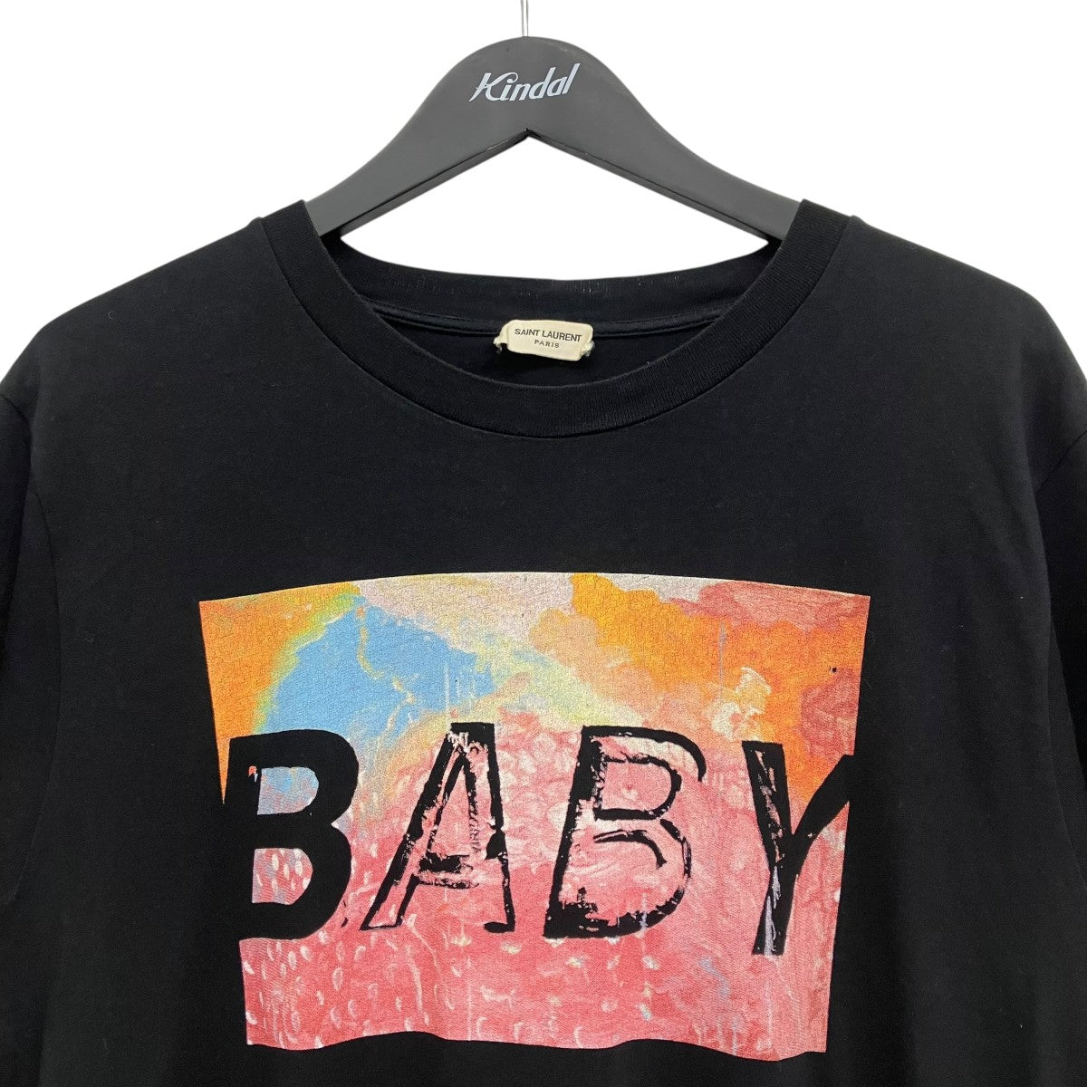 SAINT LAURENT PARIS / サンローランパリ | プリントカットソー Tシャツ | XS | ブラック | レディース SAINT LAURENT PARIS】【ブラッドラスタープリントTシャツ】サン