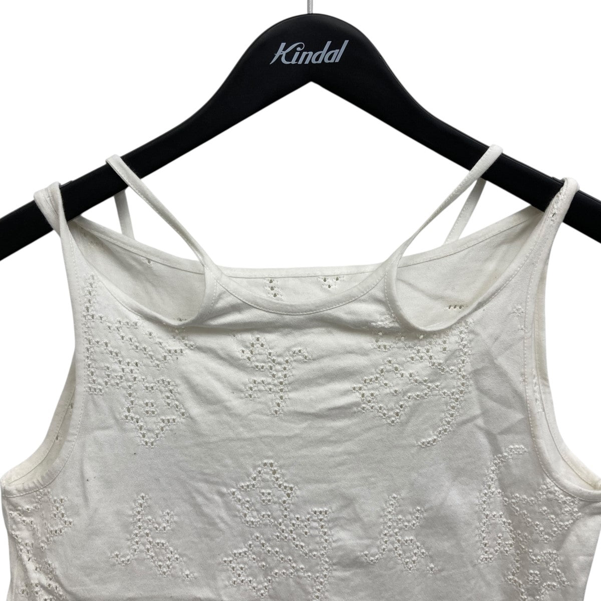 mame kurogouchi Eyelet Jersey Jacquard Sleeveless Top キャミソールトップス 古着・中古-3枚目のアイテム画像