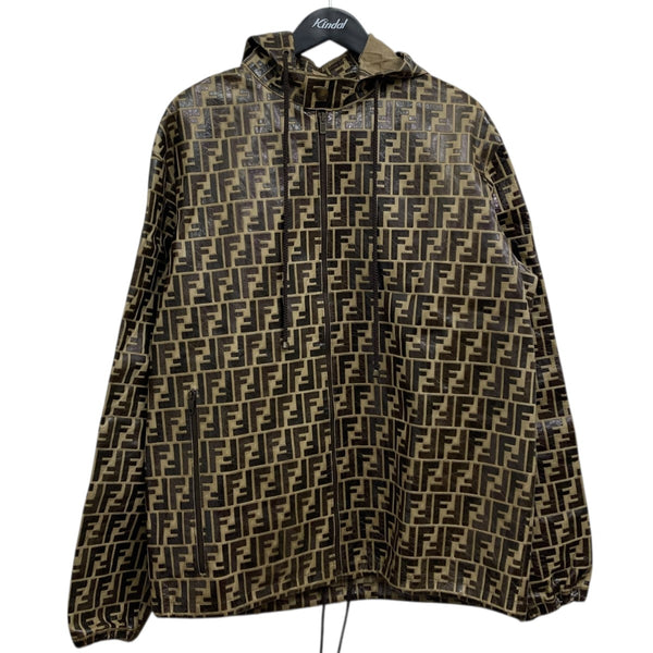 FENDI(フェンディ) ズッカレザージャケット 565907 ブラウン×イエロー