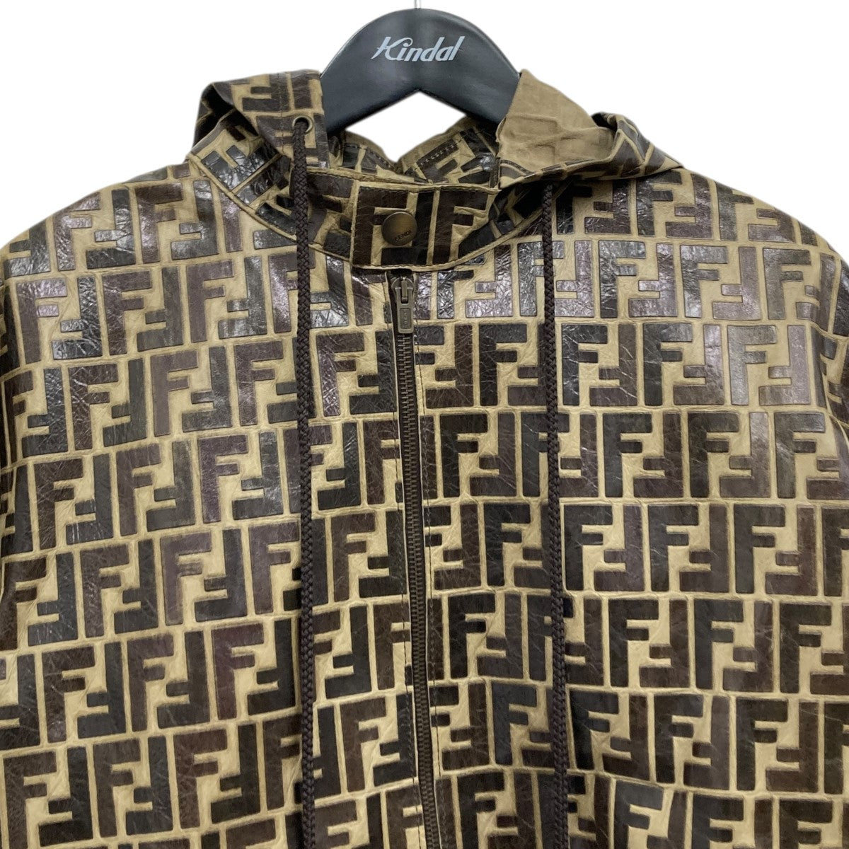 FENDI(フェンディ) ズッカレザージャケット 565907 ブラウン×イエロー