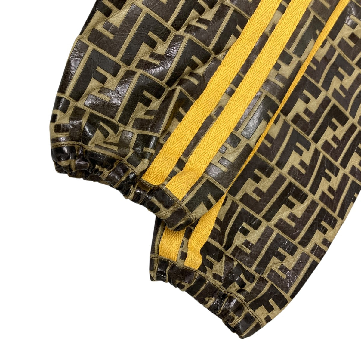 FENDI(フェンディ) ズッカレザージャケット 565907 ブラウン×イエロー