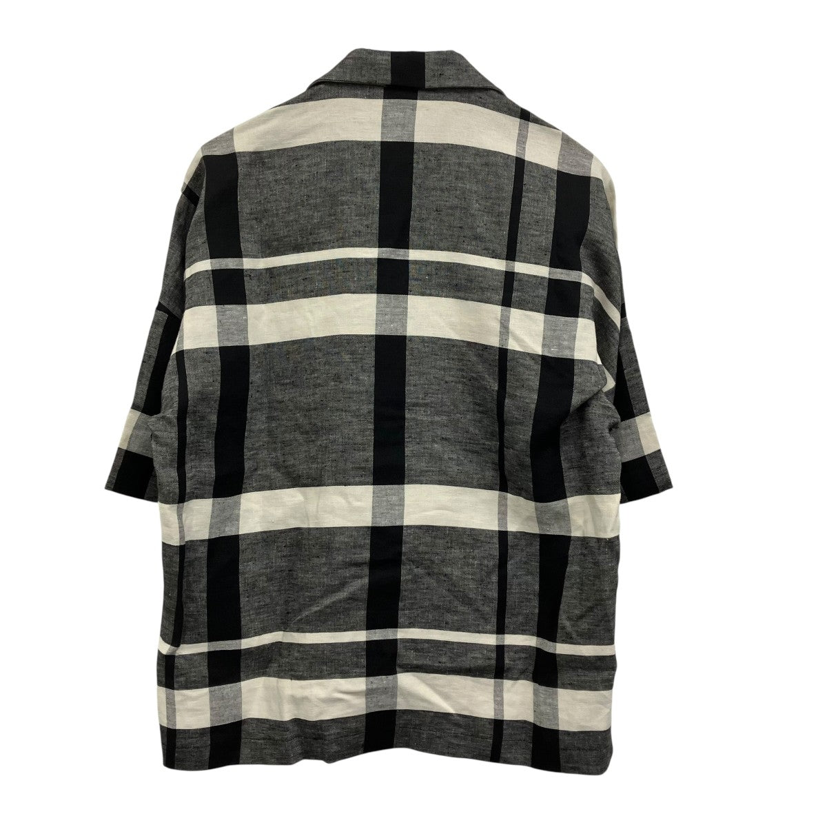 SUNSEA BANGLADESH LINEN w 耳 FRIED SHRIMP SHIRT 半袖チェックシャツ 古着・中古-2枚目のアイテム画像