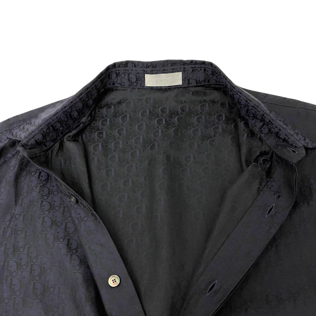 DIOR シルク混オブリーク柄半袖シャツ 古着・中古-4枚目のアイテム画像