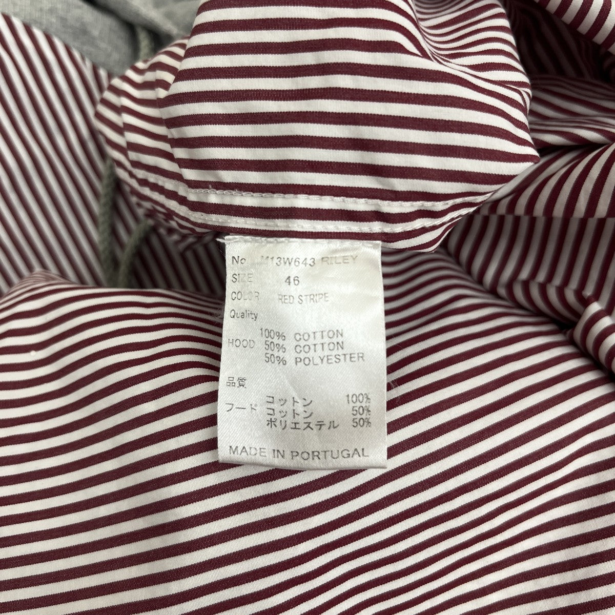 ストライプフーデッドシャツ1413W643