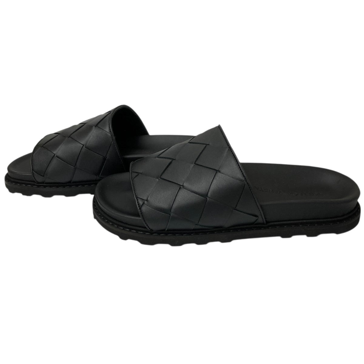 ボッテガヴェネタ スライドサンダル イントレチャート ブラック #41 BOTTEGA VENETA(ボッテガヴェネタ) イントレチャート スライド