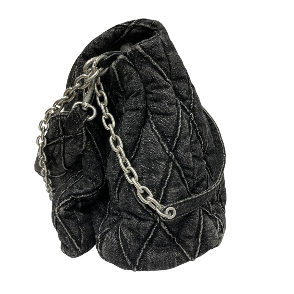 ディーゼル　デニムバッグ　ブラック Diesel Charm-D デニムハンドバッグ | ブラック | FARFETCH JP