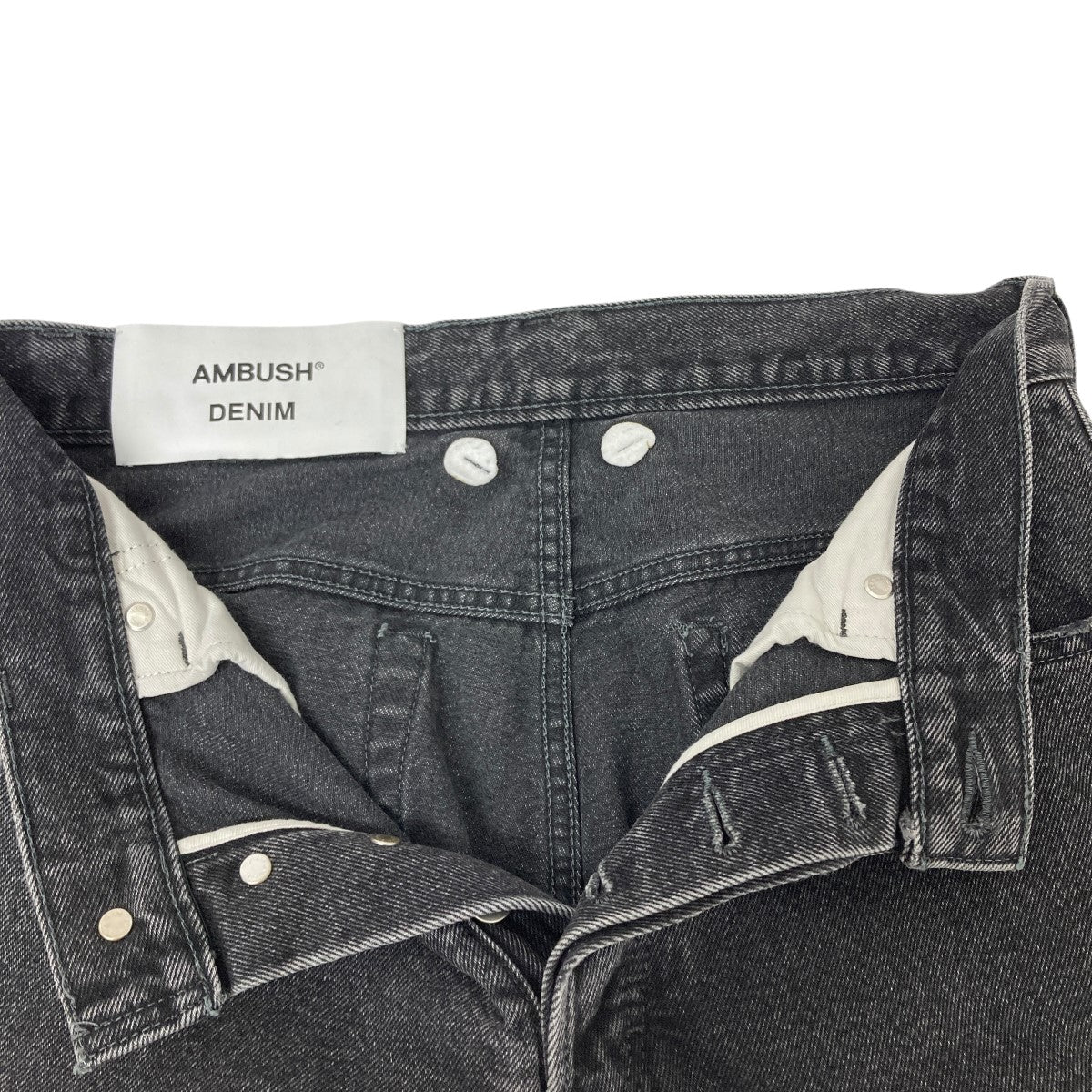 AMBUSH / レイヤードデニムパンツ/ボトム/28/コットン/BLK/12114328 AMBUSH(アンブッシュ) レイヤードデニムパンツ 12114328 グレー サイズ