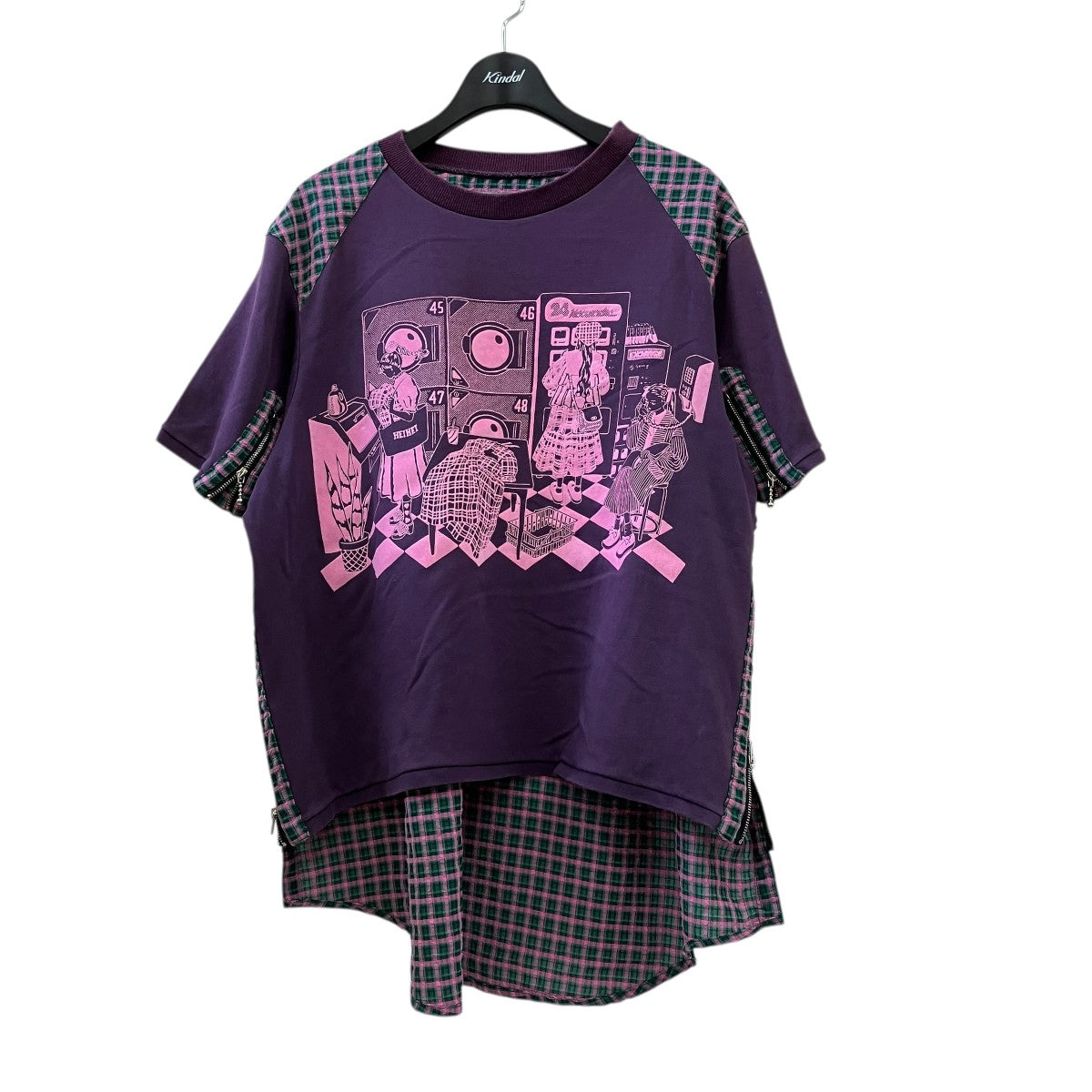 HEIHEI ドッキングチェックTシャツ 古着・中古-1枚目のアイテム画像