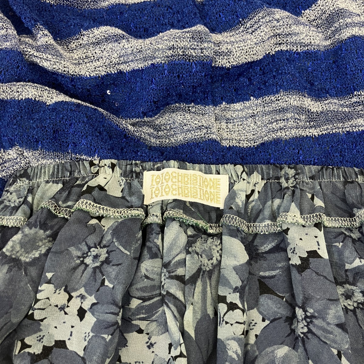 TATA CHRISTIANE スパンコールボーダースカート 古着・中古-5枚目のアイテム画像