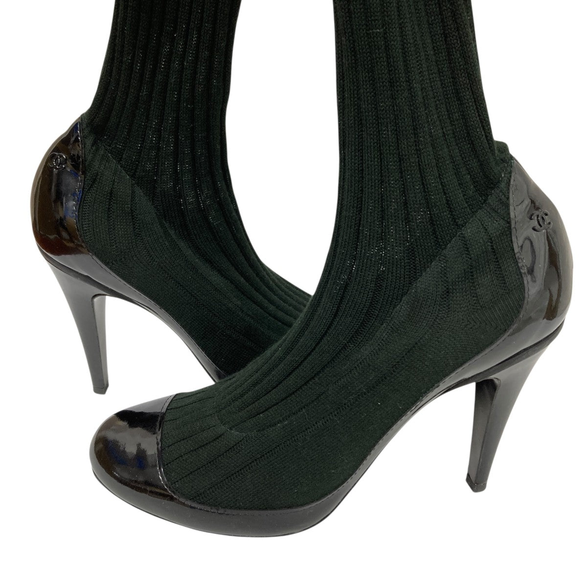 お値下げ中 CHANEL パンプス お値下！CHANEL☆シャネル 黒革パンプス/パンチング/36 レディース