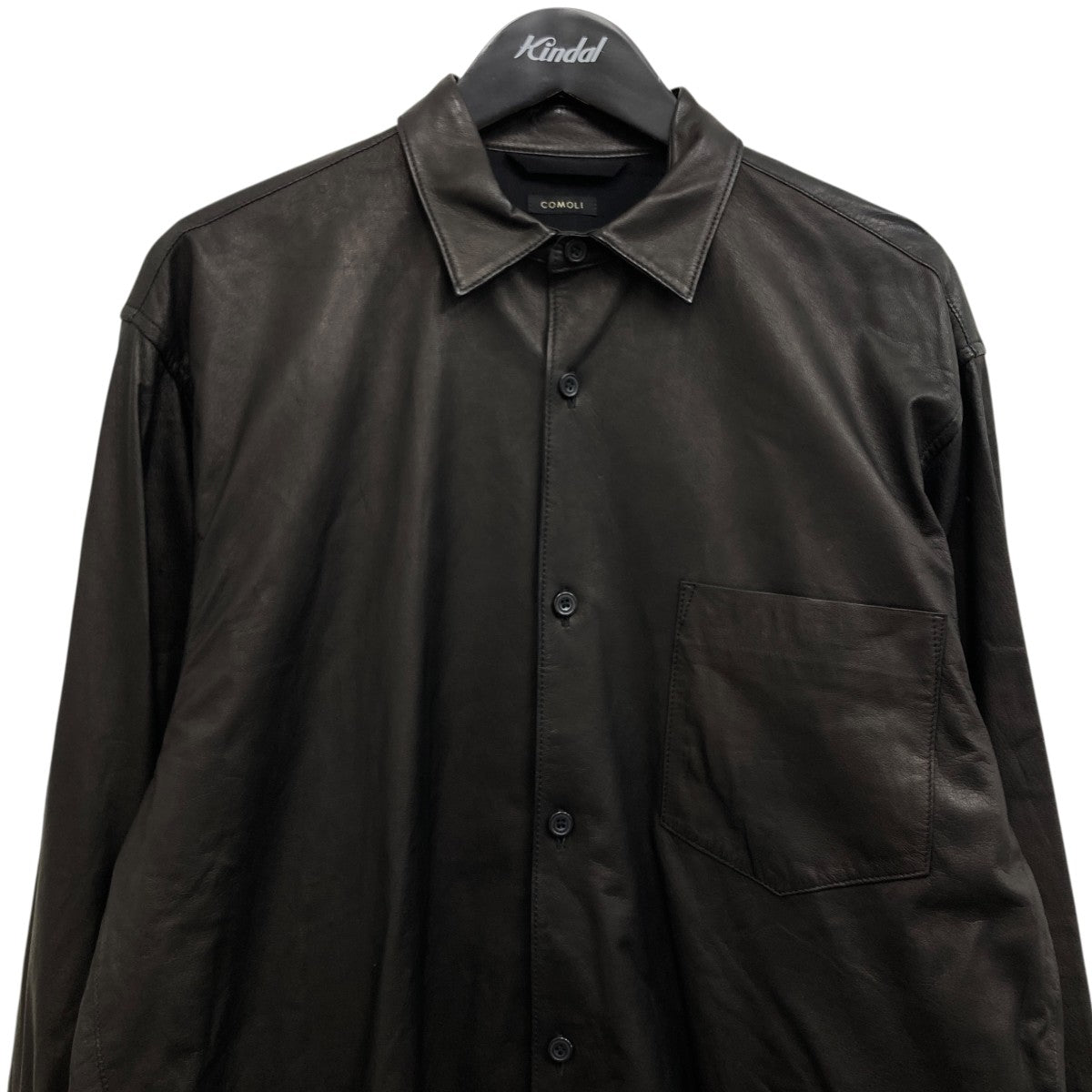 COMOLI(コモリ) ディアスキンレザーシャツ S03-01015 ブラック サイズ