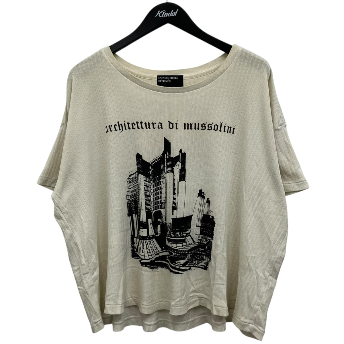 ENFANTS RICHES DEPRIMES ARCHITETTURA MUSSOLINI RIB T-SHIRT リブクロップドTシャツ 古着・中古-1枚目のアイテム画像