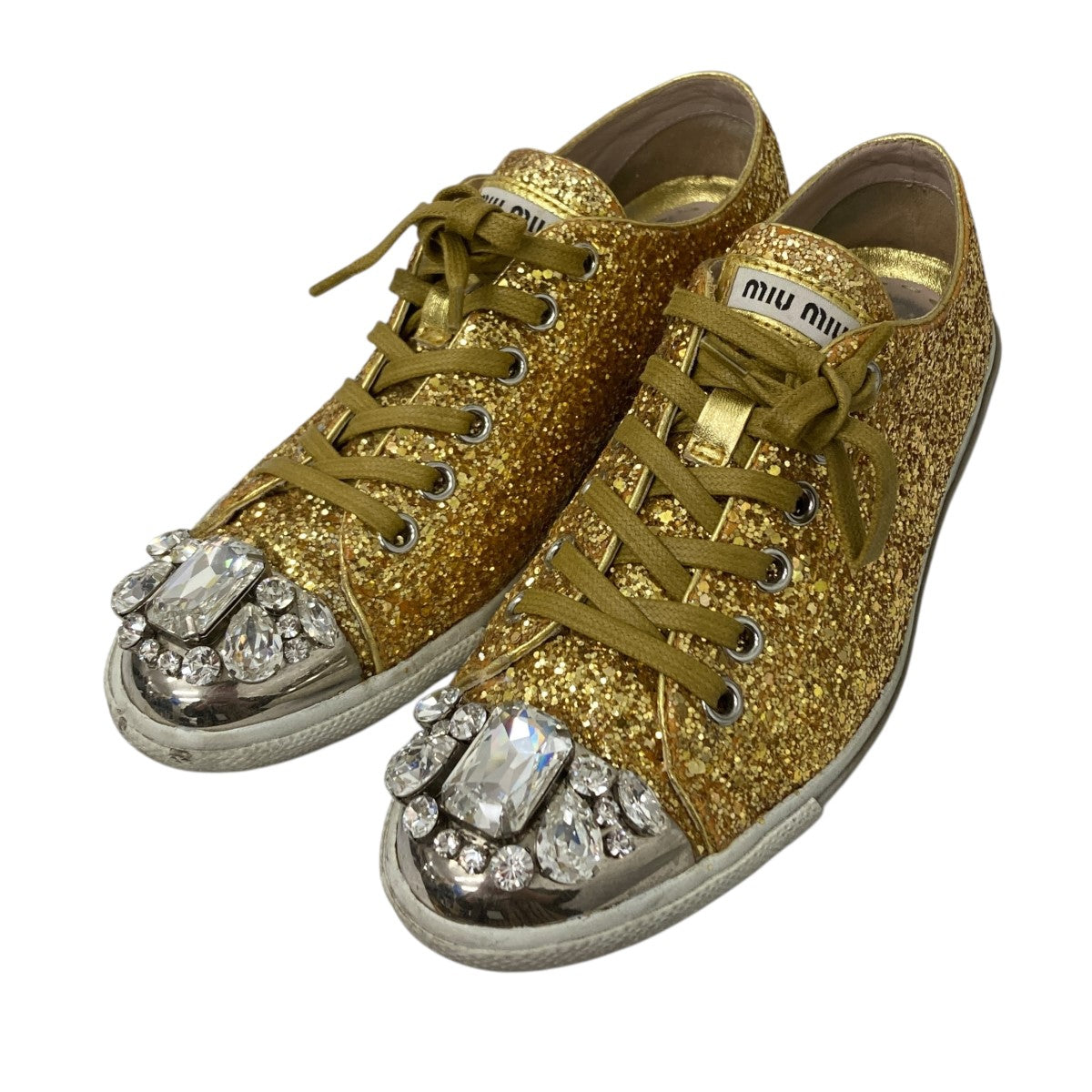 MIU MIU(ミュウミュウ) ローカットスニーカー 5E8136 ゴールド