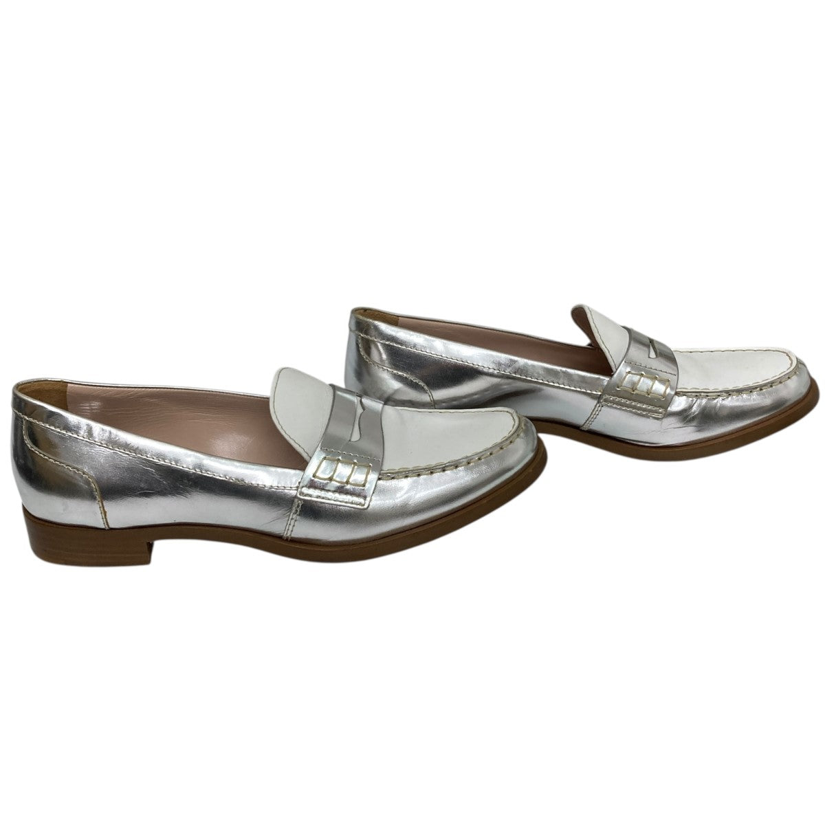 miumiu シルバーラメローファー シルバー（銀色）系 MiuMiu(ミュウミュウ) ローファー