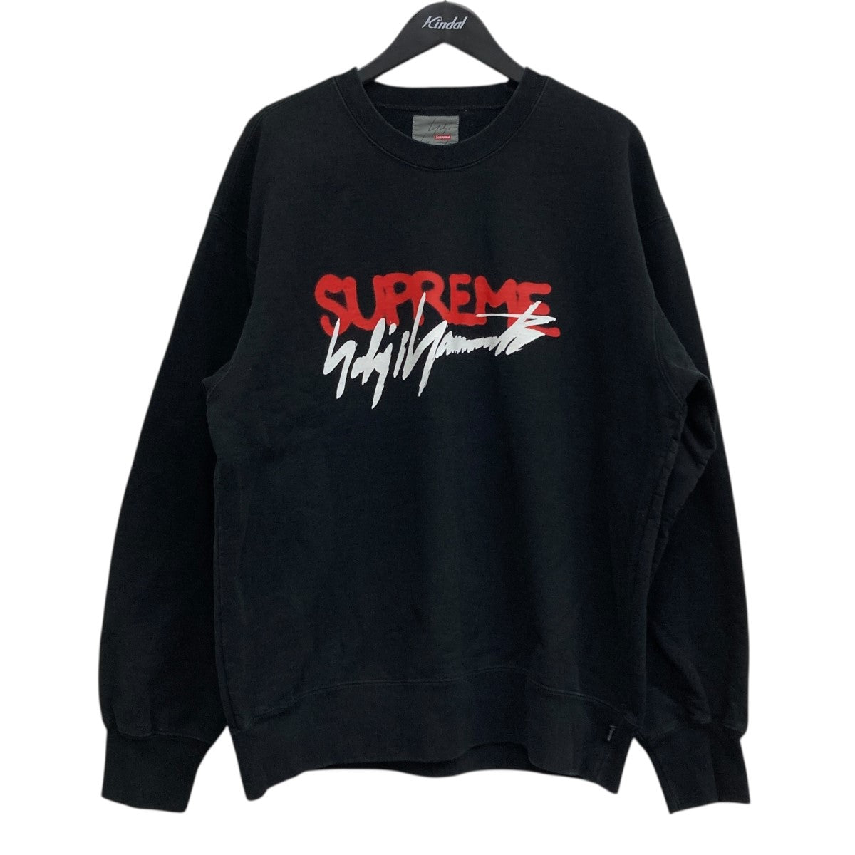 Supreme ヨウジヤマモト スウェット L ブラック　古着 Supreme×Yohji Yamamoto pour homme クルーネックスウェット ブラック