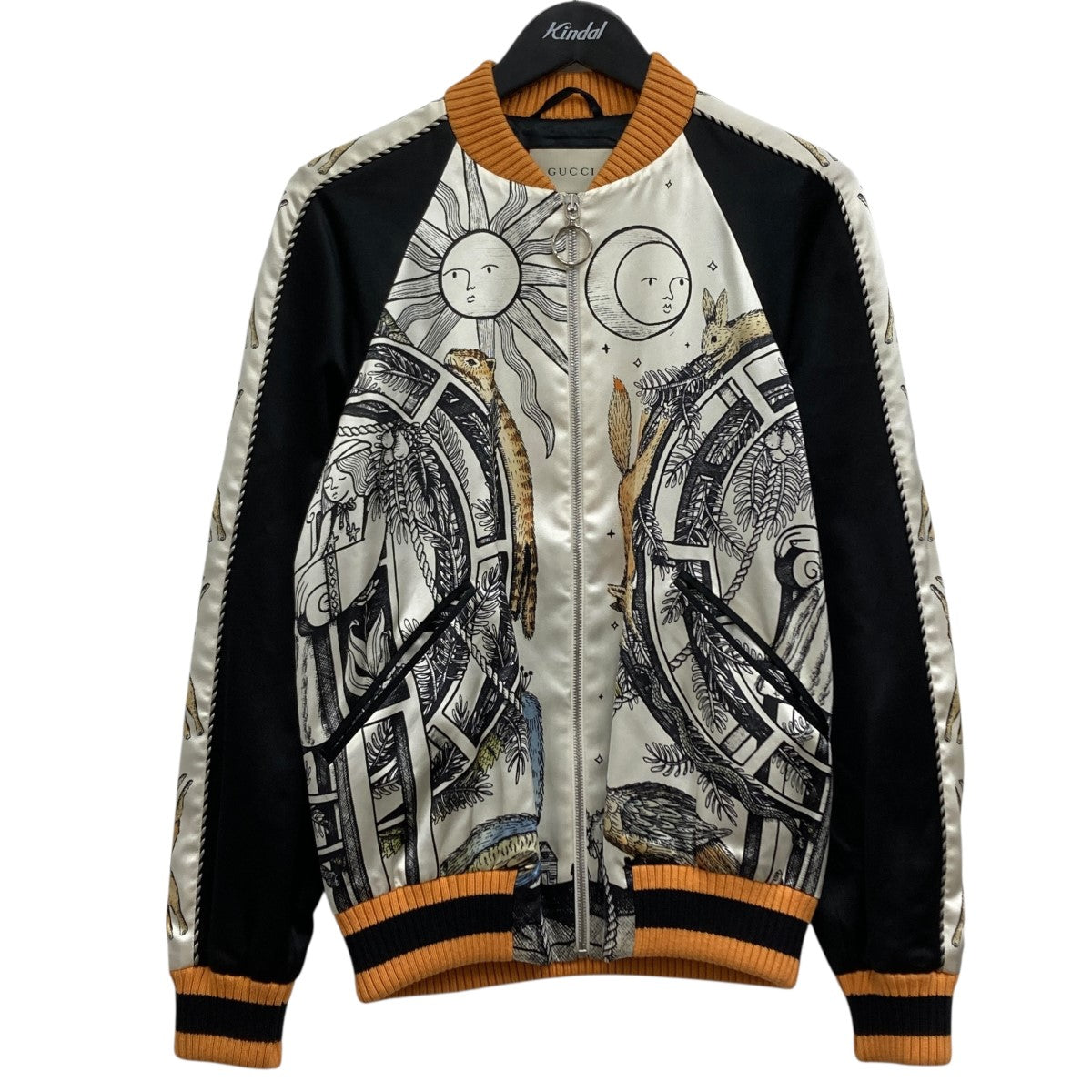 総柄シルクブルゾン
