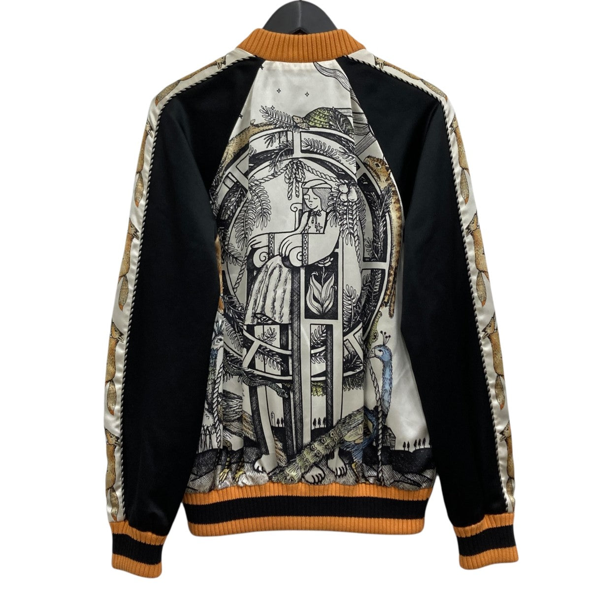 総柄シルクブルゾン