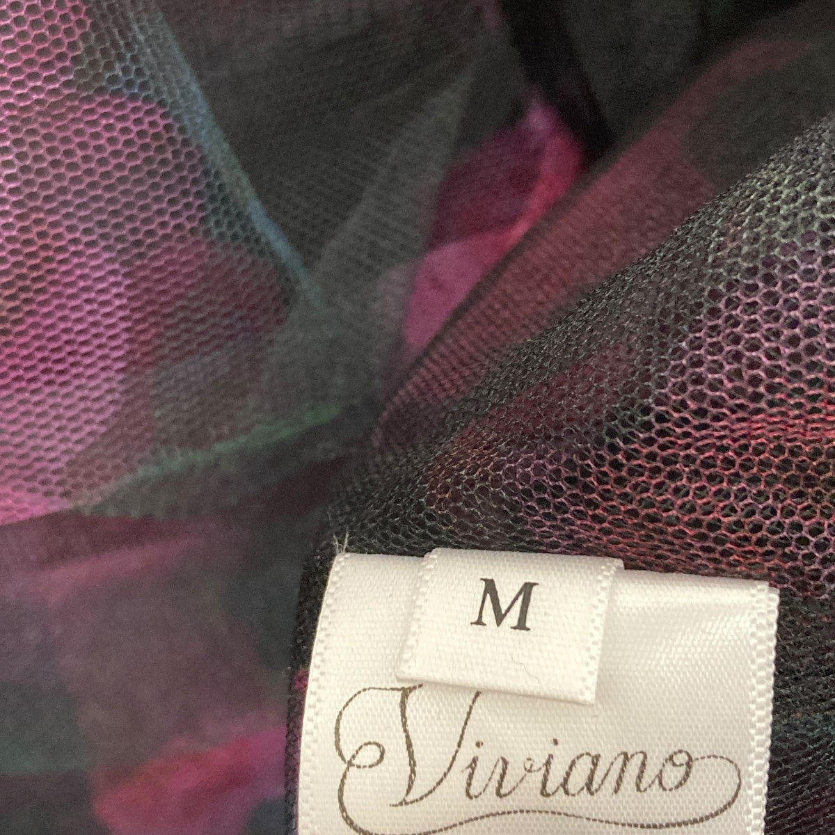 VIVIANO Tulle Cami Dress チュールキャミソールワンピース 古着・中古-4枚目のアイテム画像