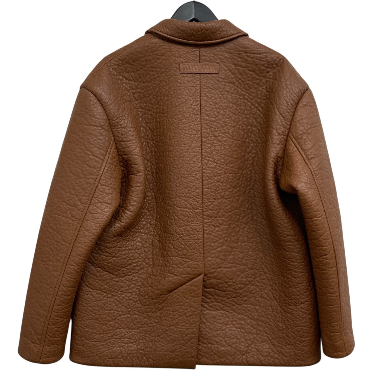 MIU MIU(ミュウミュウ) シボ加工3Bレザージャケット MPG479 ブラウン