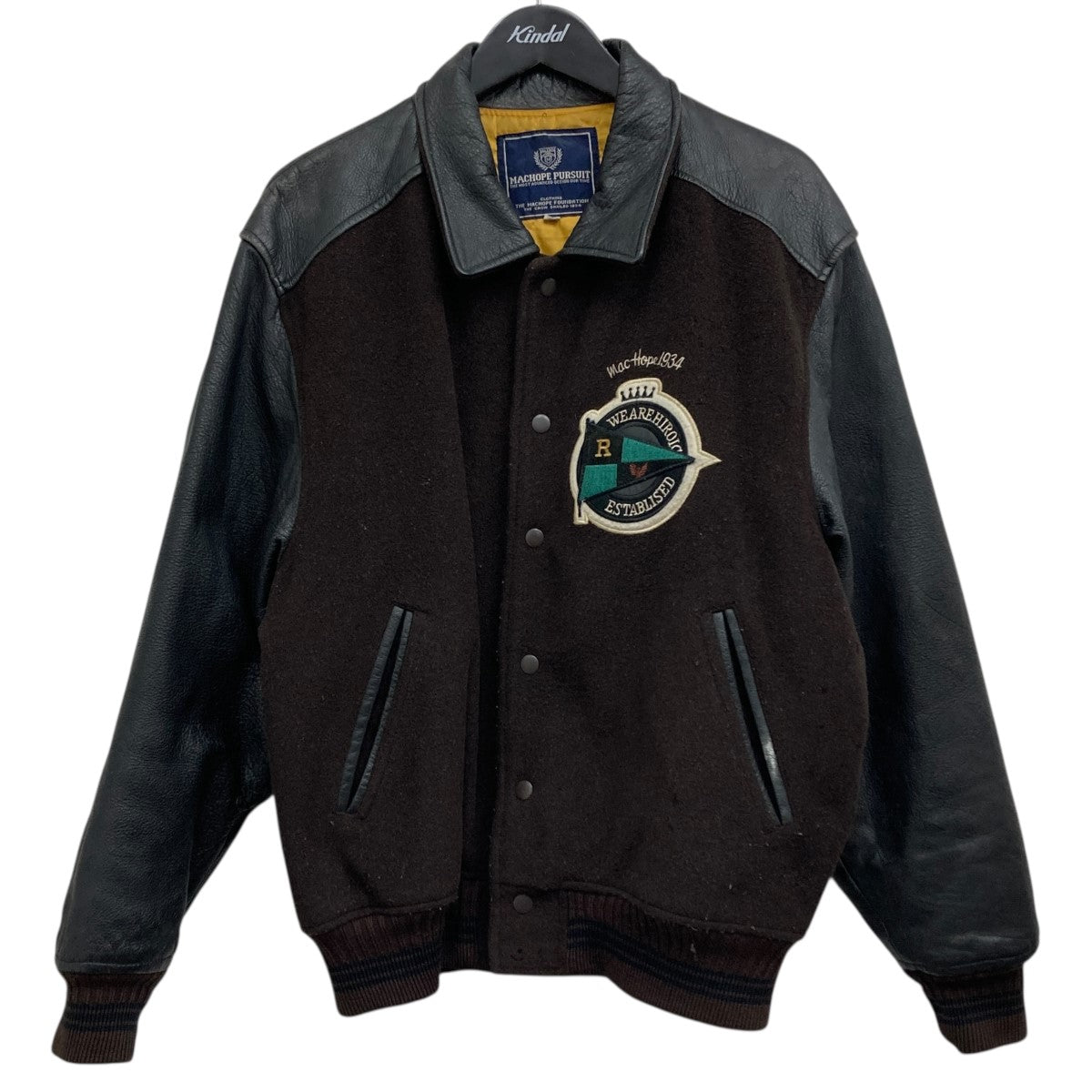 袖レザー切替スタジャン