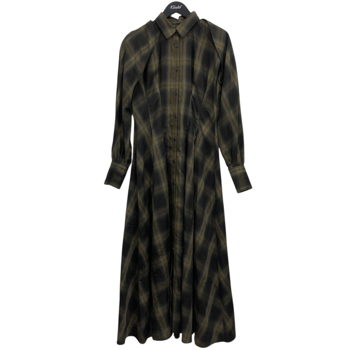 3WAY OMBRE CHECK FLARE DRESS