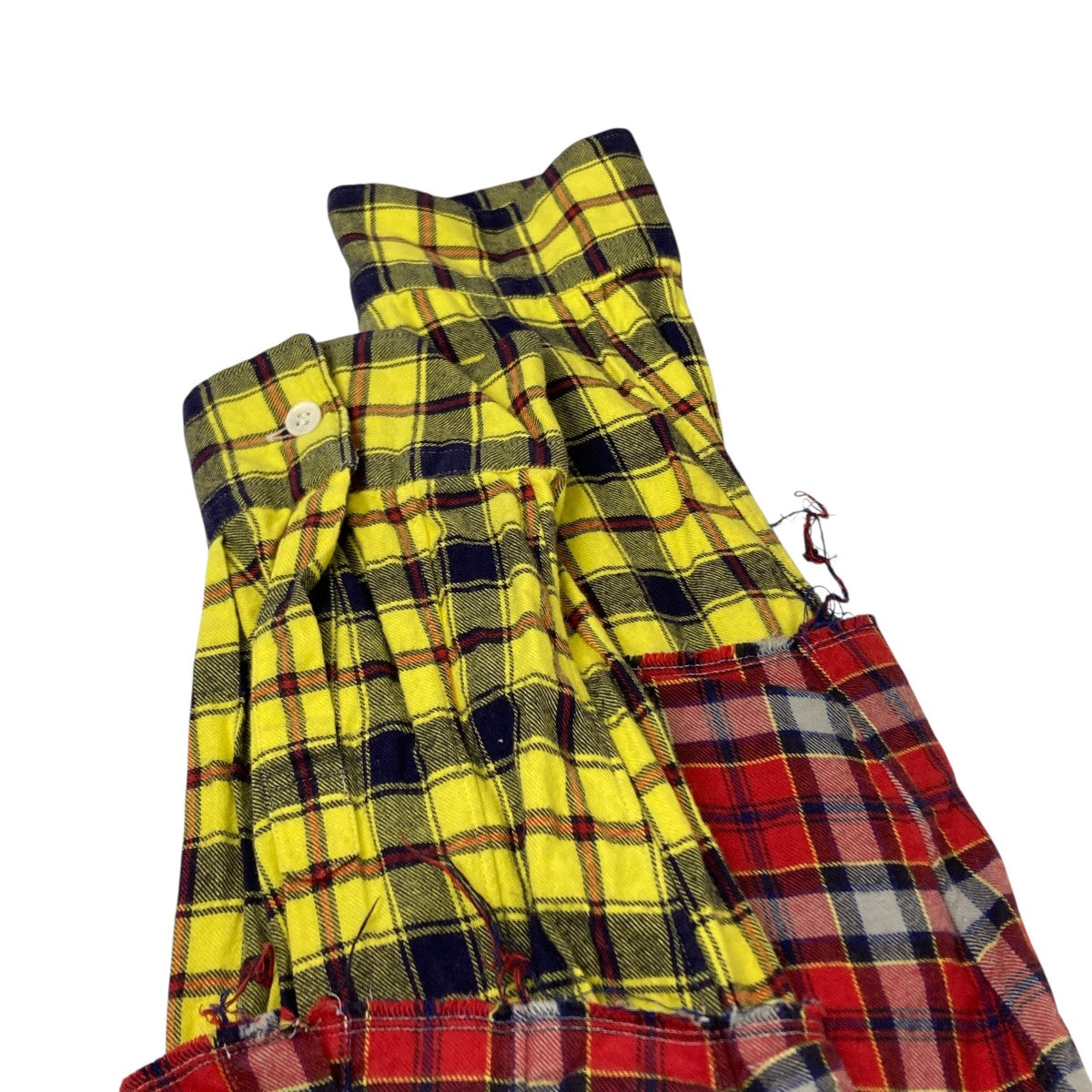 ガンリュウ　コムデギャルソン　チェック切り替えフーデッドシャツ ガンリュウ コムデギャルソン チェック切り替えフーデッドシャツ