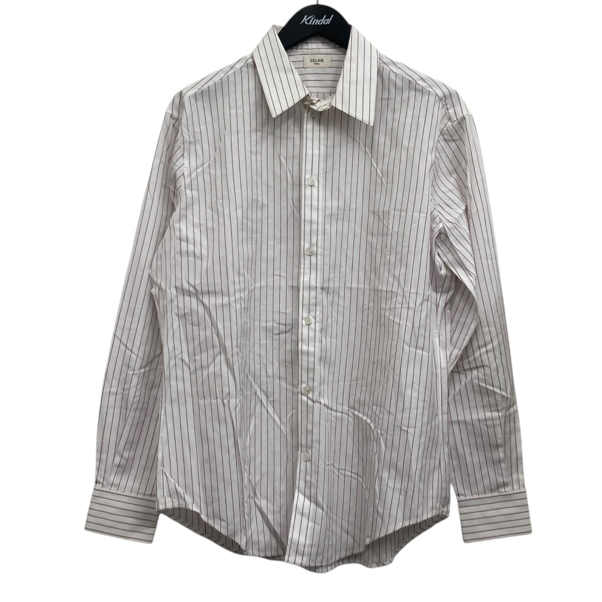 CELINE シャツ CELINE(セリーヌ) 長袖シャツ 20FA7023F ホワイト×レッド サイズ 40