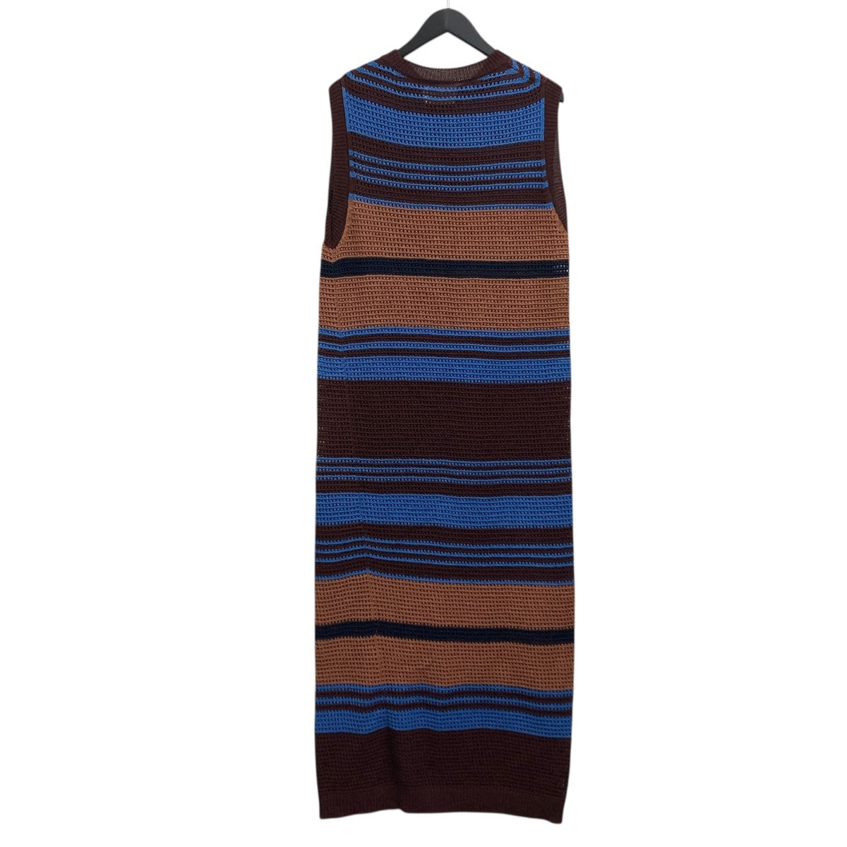 YOKE BORDER MESH KNIT DRESSノースリーブニットワンピース 古着・中古-2枚目のアイテム画像