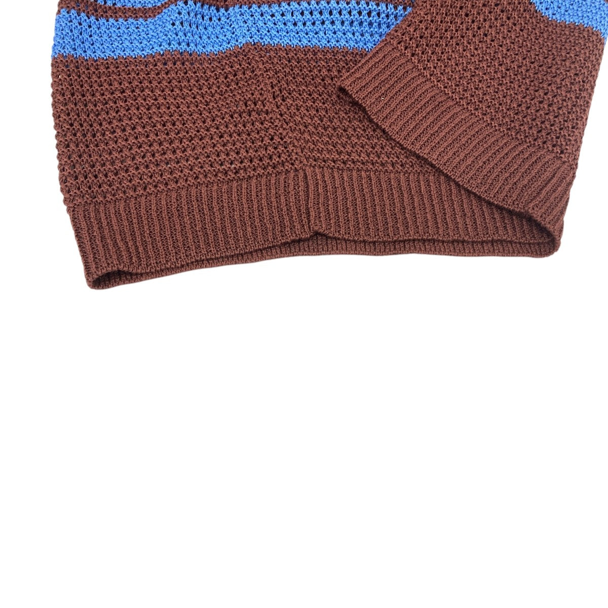 YOKE BORDER MESH KNIT DRESSノースリーブニットワンピース 古着・中古-4枚目のアイテム画像
