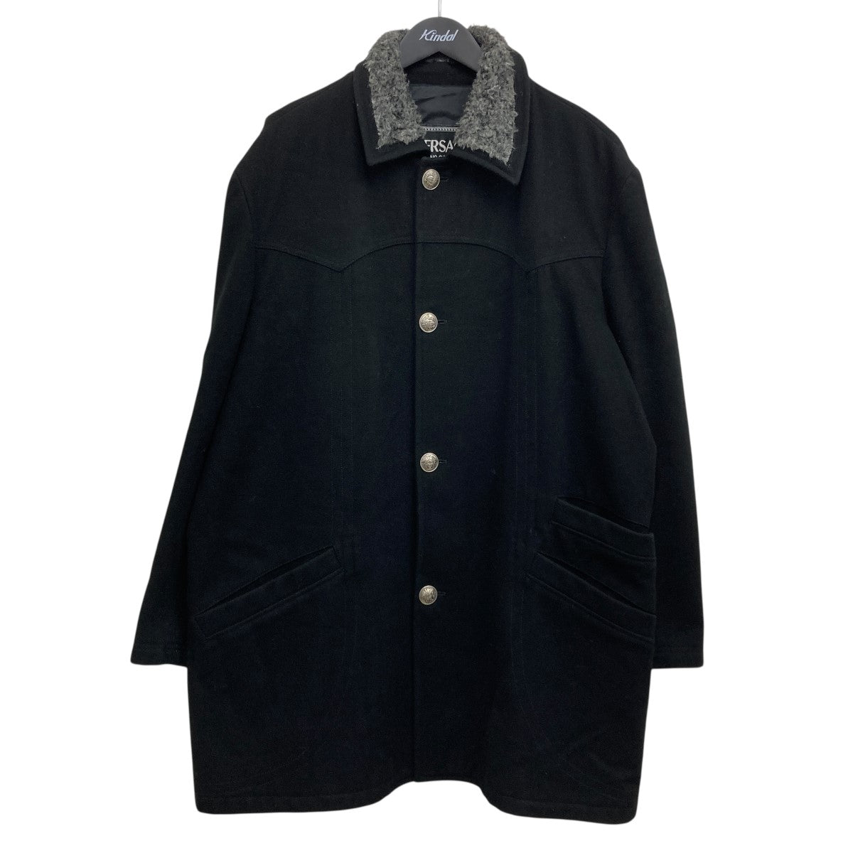 VERSACE(ヴェルサーチ) ウールコート ブラック サイズ L｜【公式