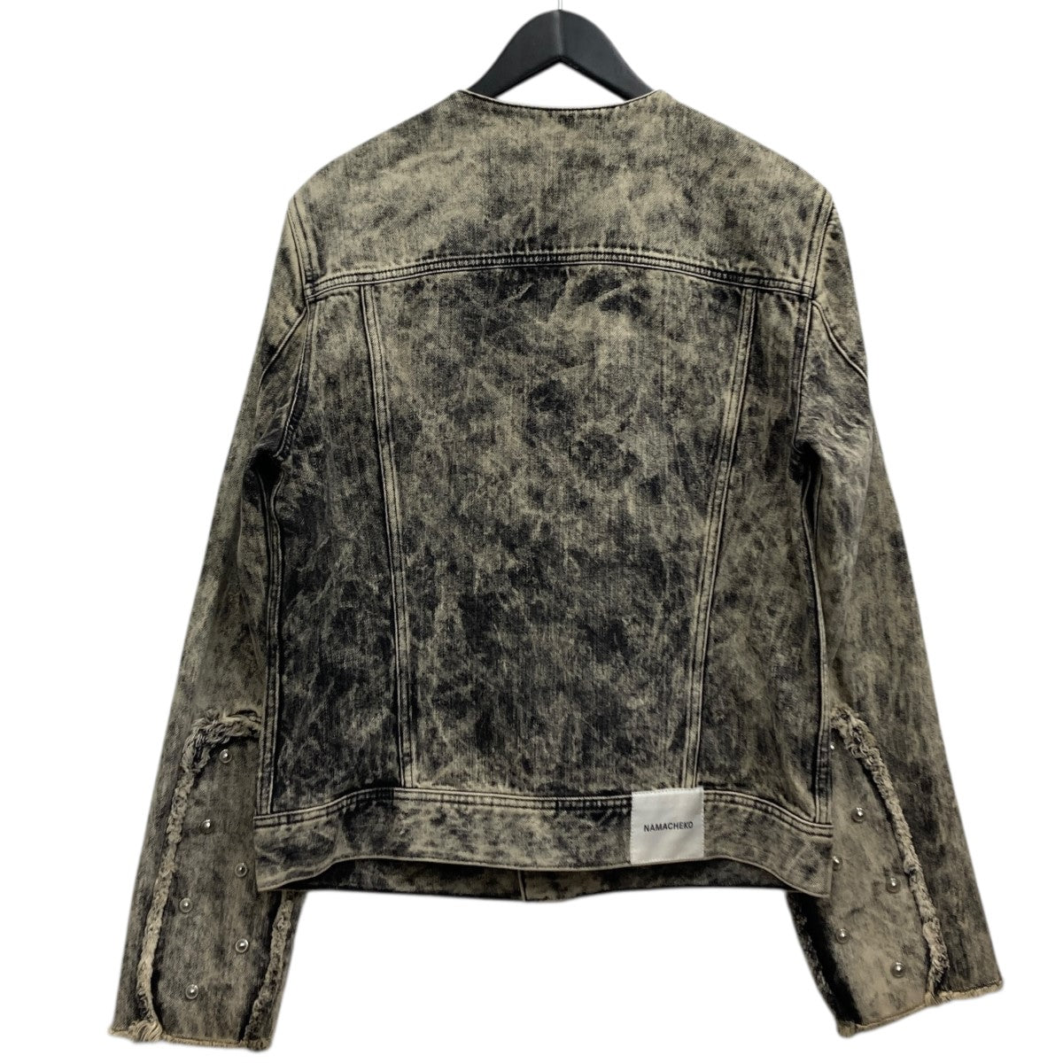 NAMACHEKO(ナマチェコ) WODE DENIM JACKETノーカラーブリーチデニム