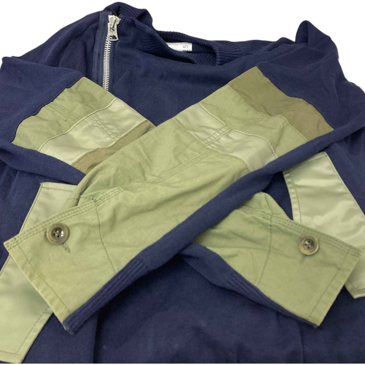 sacai(サカイ) ジップニットジャケット 21-02507M ネイビー×オリーブ