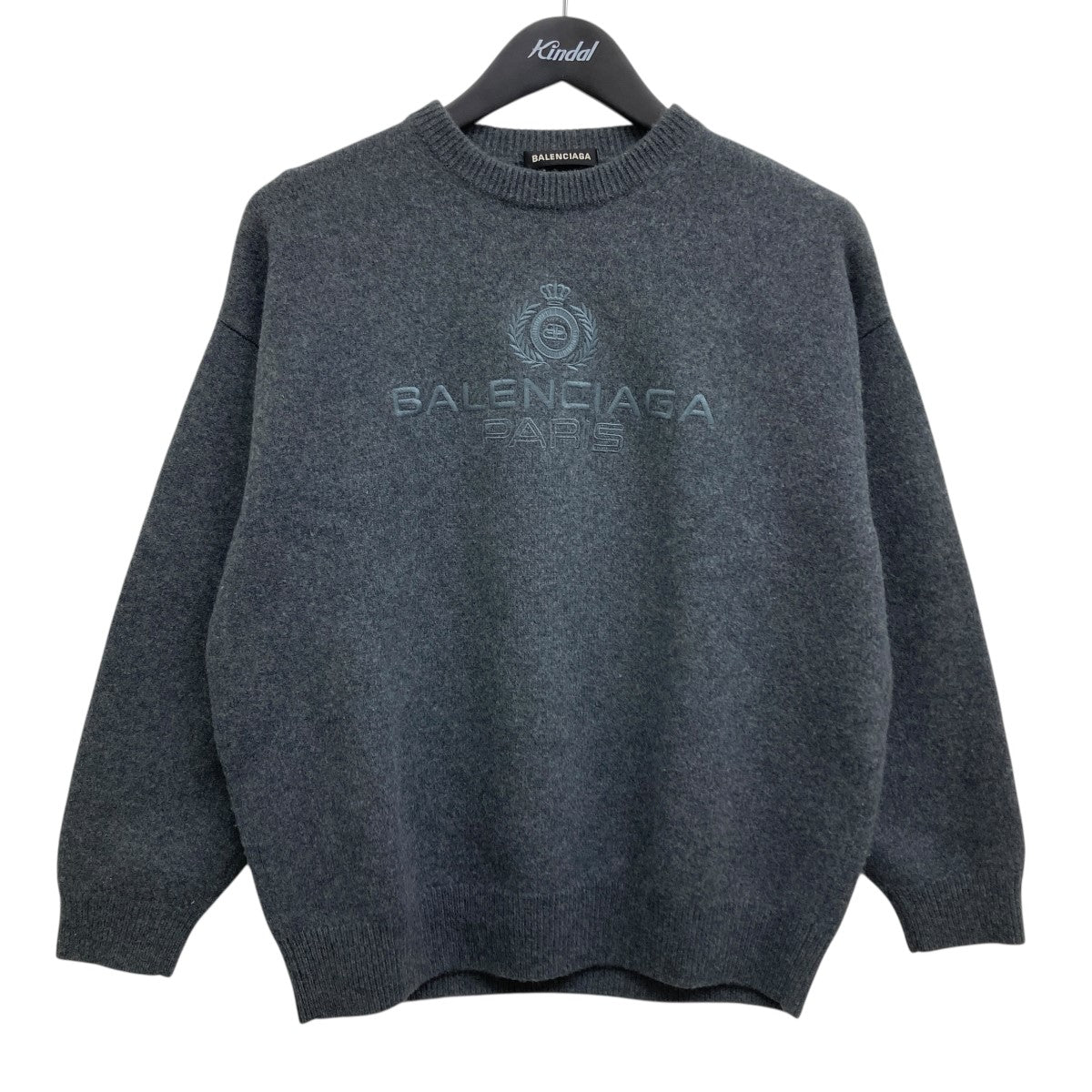 BALENCIAGA(バレンシアガ) カシミヤロゴクルーネックニット 594738