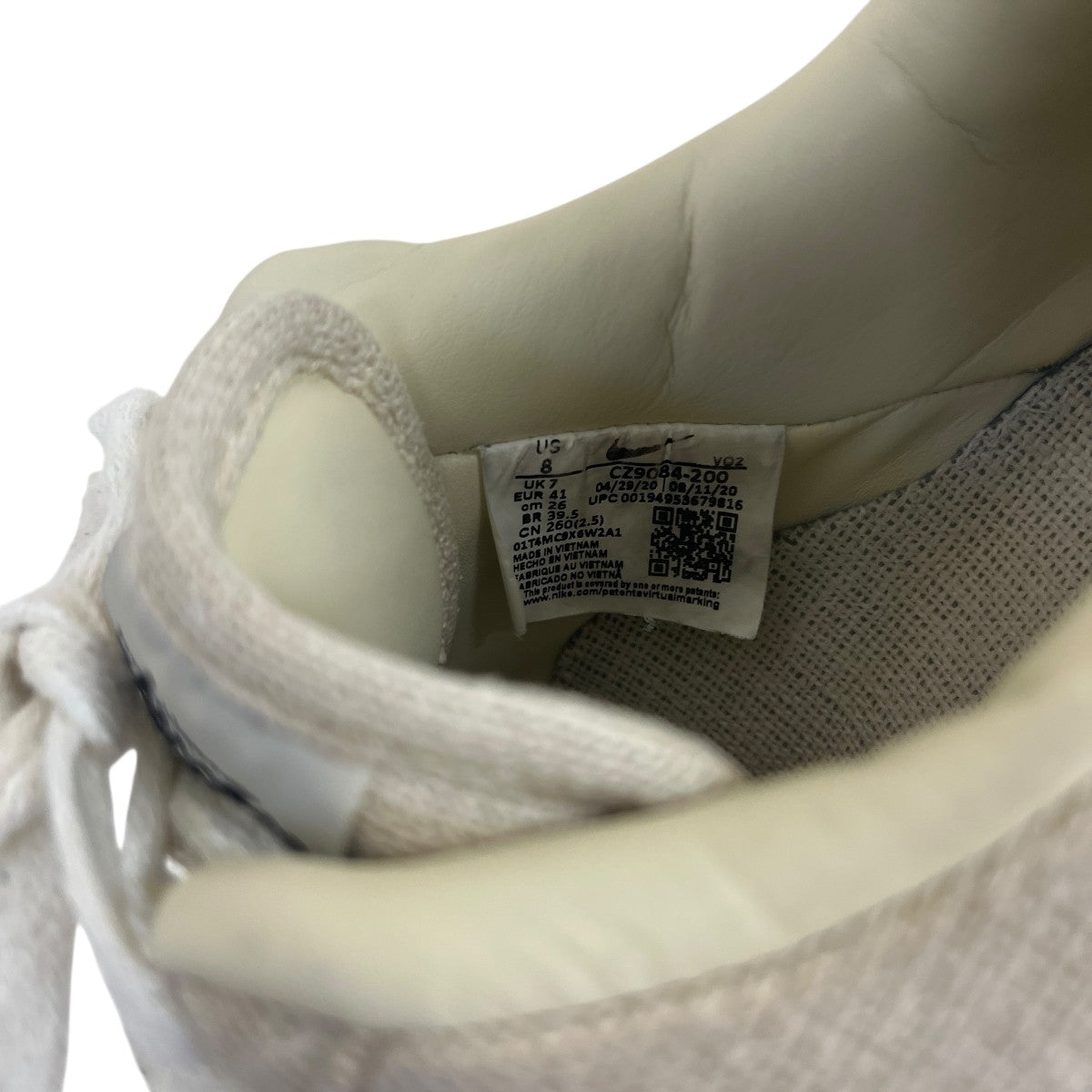 NIKE×stussy Air Force 1 Low Fossil StoneローカットスニーカーCZ9084-200 古着・中古-7枚目のアイテム画像