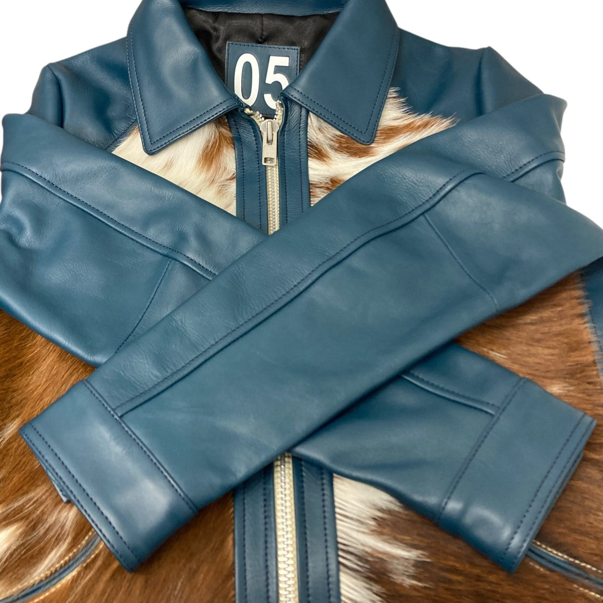 VALLET 05 ハラコ切替レザージャケット