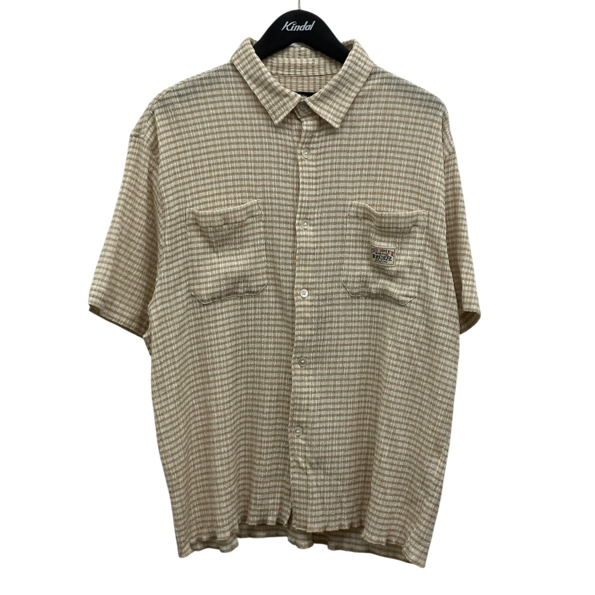 CRINKLED CHECK SS SHIRT チェックシアーシャツ