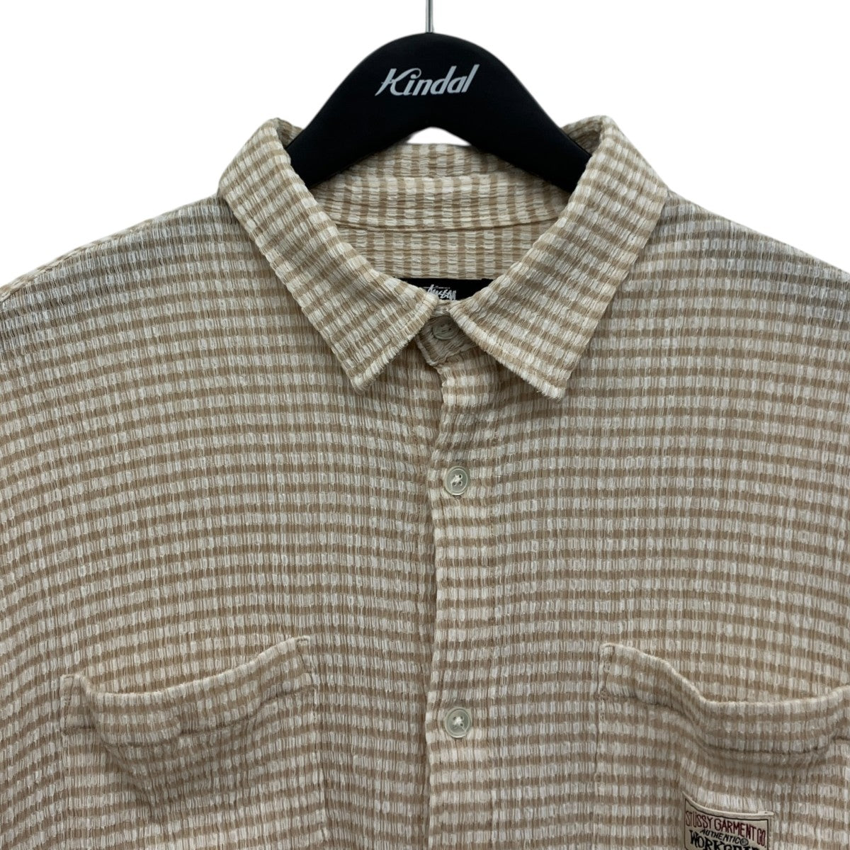 CRINKLED CHECK SS SHIRT チェックシアーシャツ