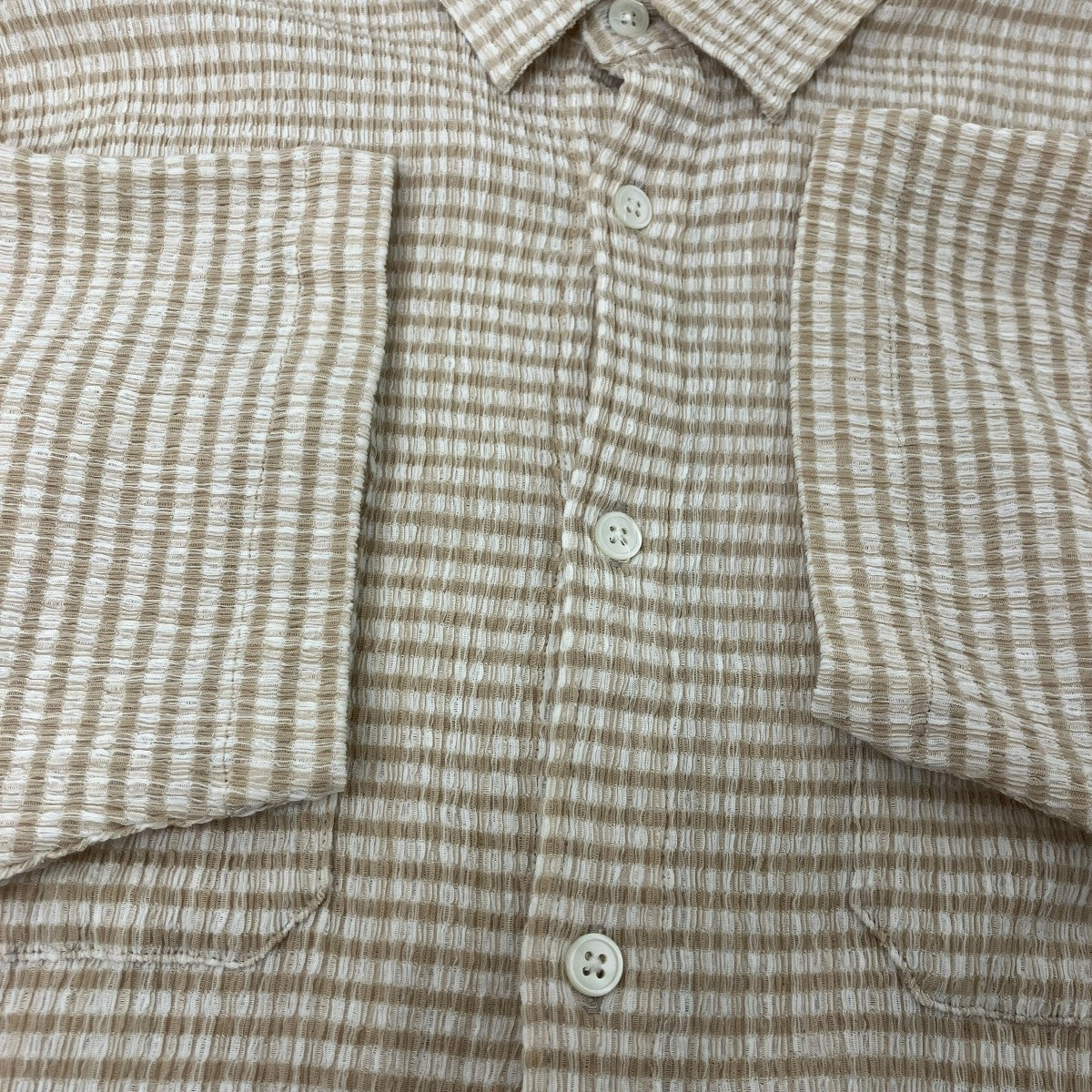 CRINKLED CHECK SS SHIRT チェックシアーシャツ
