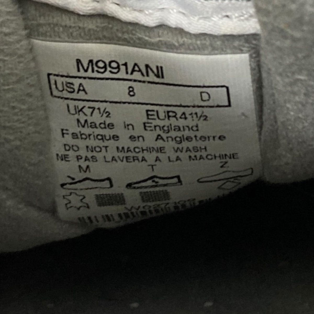 NEW BALANCE Made in ENGLAND 20th ANNIVERSARY M991スニーカー 古着・中古-6枚目のアイテム画像