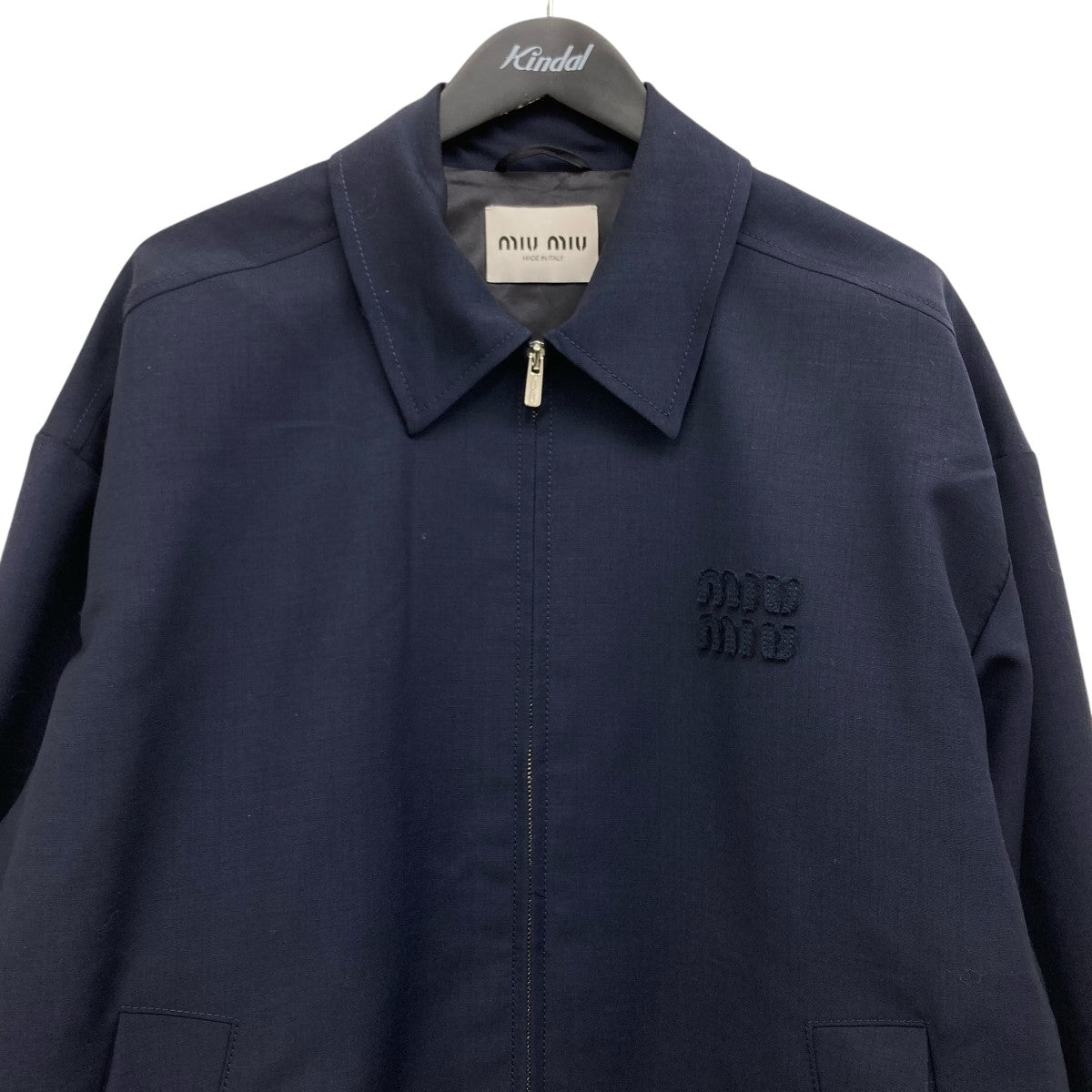 MIU MIU ロゴワッペンモヘアブルゾン 古着・中古-3枚目のアイテム画像