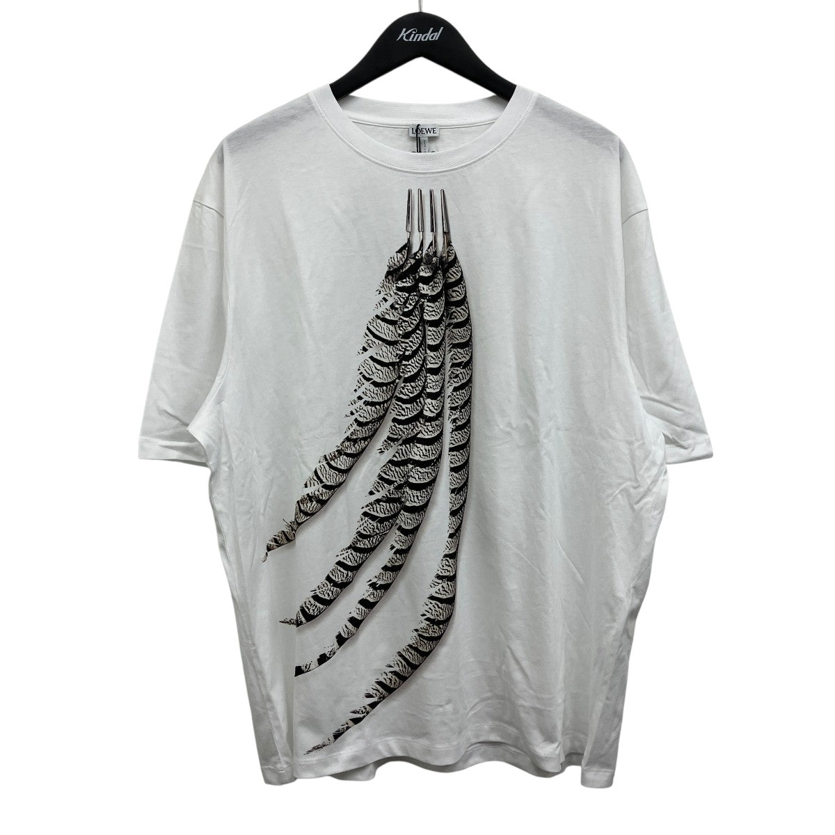 LOEWE MEN’S FEATHER LOOSE FIT T-SHIRT SAMPLE品 フェザープリント ルーズフィット Tシャツ 古着・中古-1枚目のアイテム画像