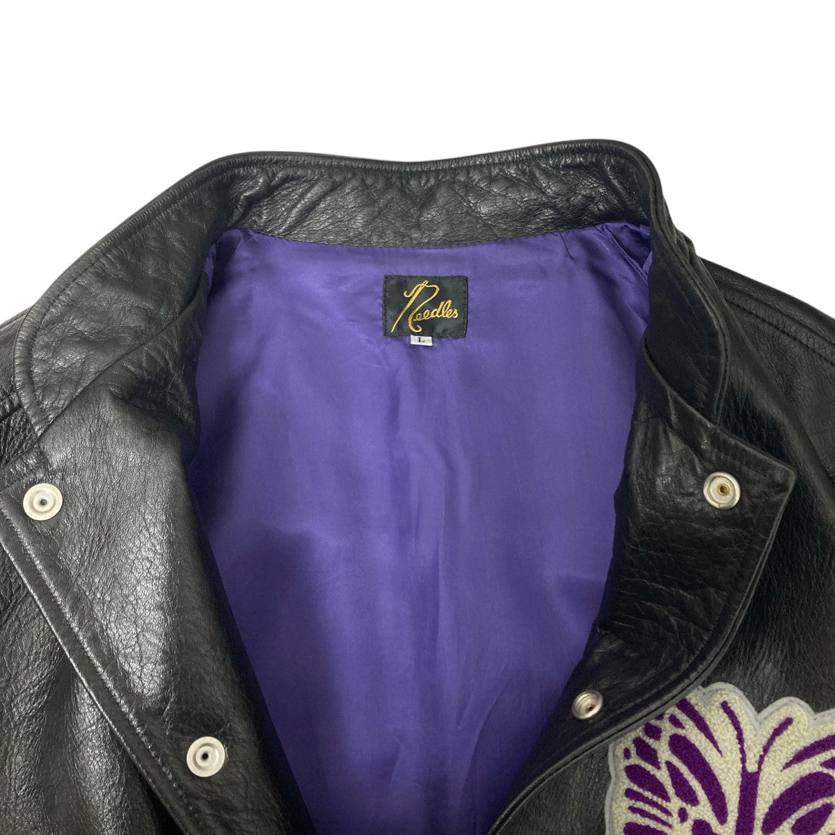 Needles(ニードルズ) LETTERMAN JACKET レザージャケット NS078