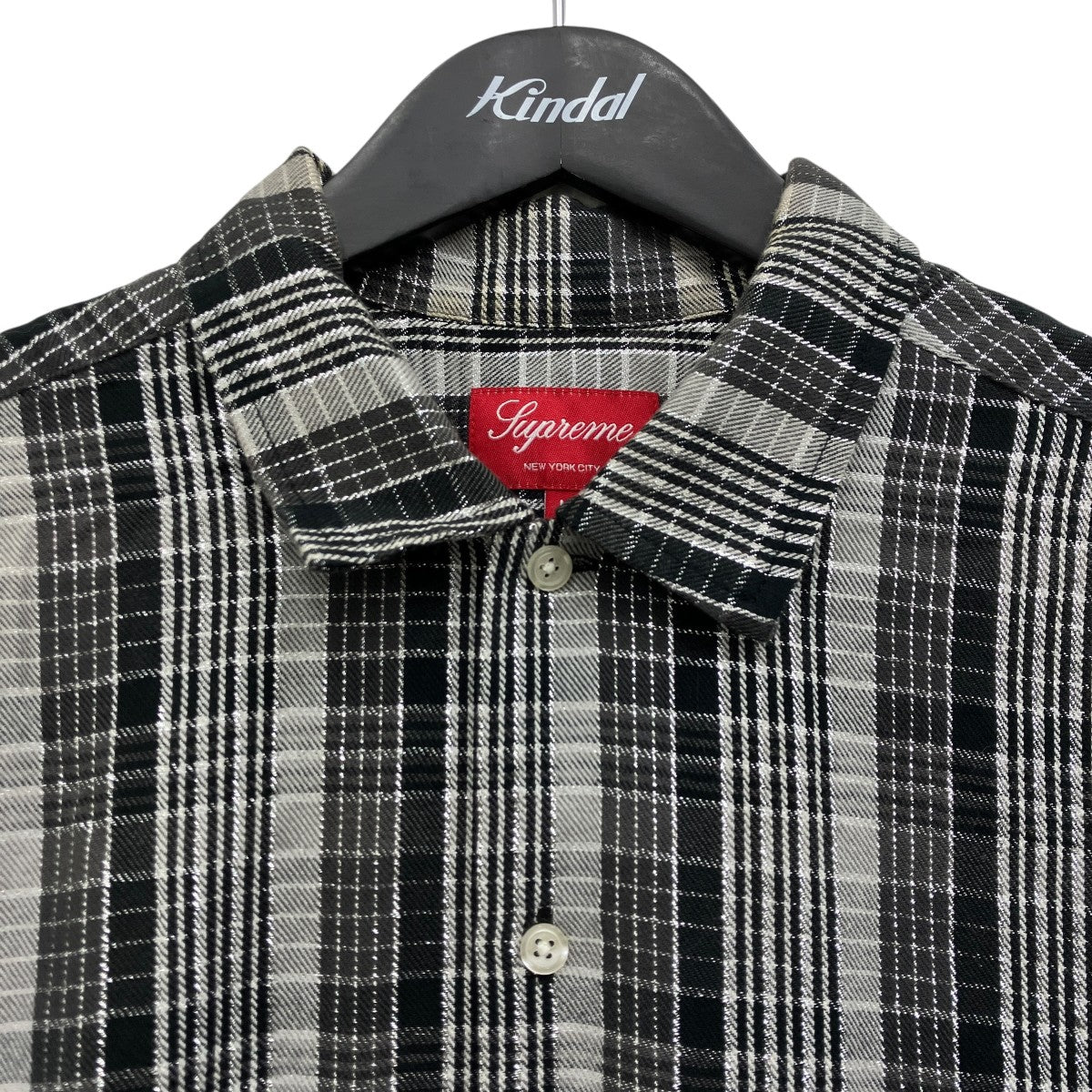 Supreme(シュプリーム) メタリックチェックシャツ グレー サイズ M