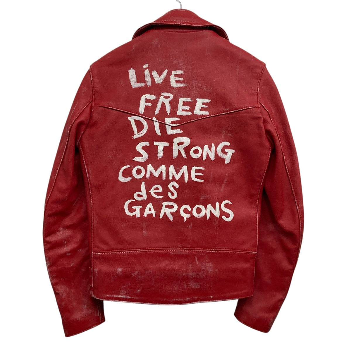 COMME des GARCONS×Lewis Leathers AD2012 クラック加工レザーライダースジャケット 古着・中古-2枚目のアイテム画像